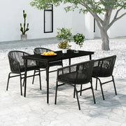Set da Pranzo per Giardino 5 pz Nero 3099241