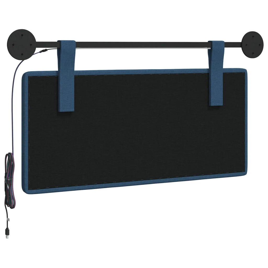 Testiera | Testata sospesa Con luce LED Blu Tessuto