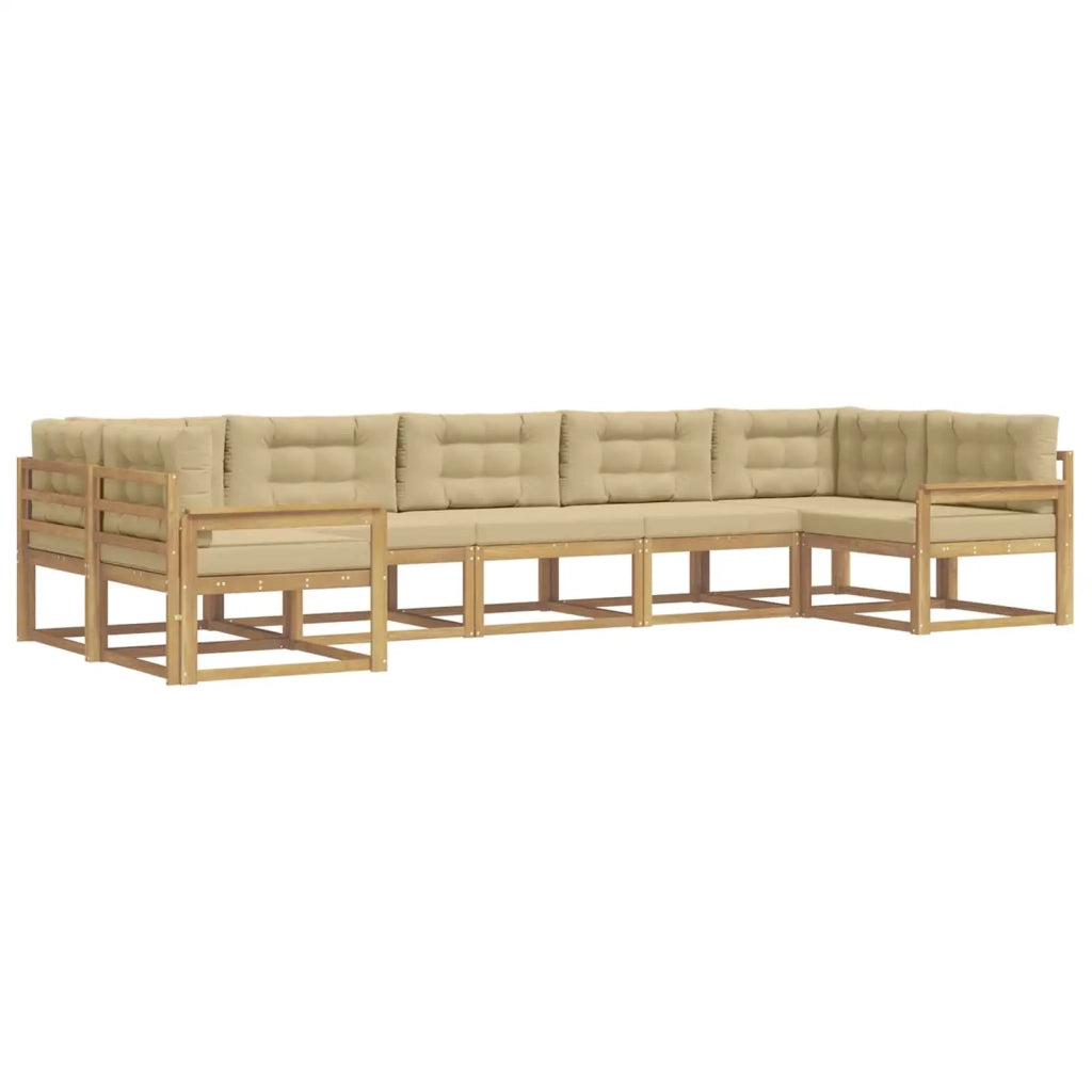 Set di divani da esterno 7 pz Bianco e Beige 3386962
