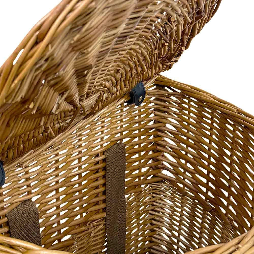 Cesto gerla in vimini con coperchio e tracolla 35 x 23 x h 37 cm