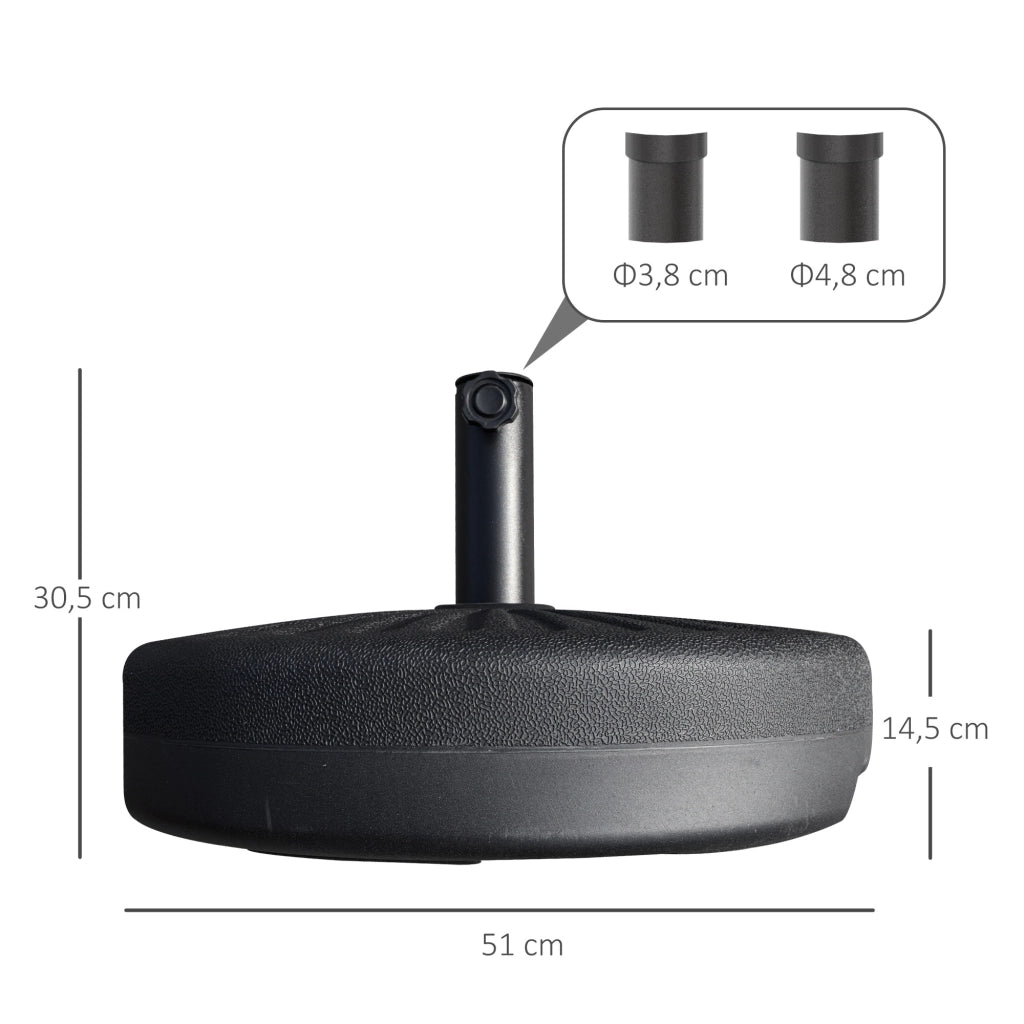 Base per Parasole Rotonda ¨C Minimal ¨C Nero 51x51x30.5 cm