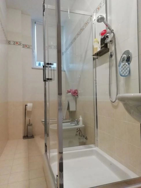 Box doccia Cristallo 6 mm 3 lati - Due Fissi piu' porta Saloon Trasparente - Misura: 75 x 120 x 75 x190h