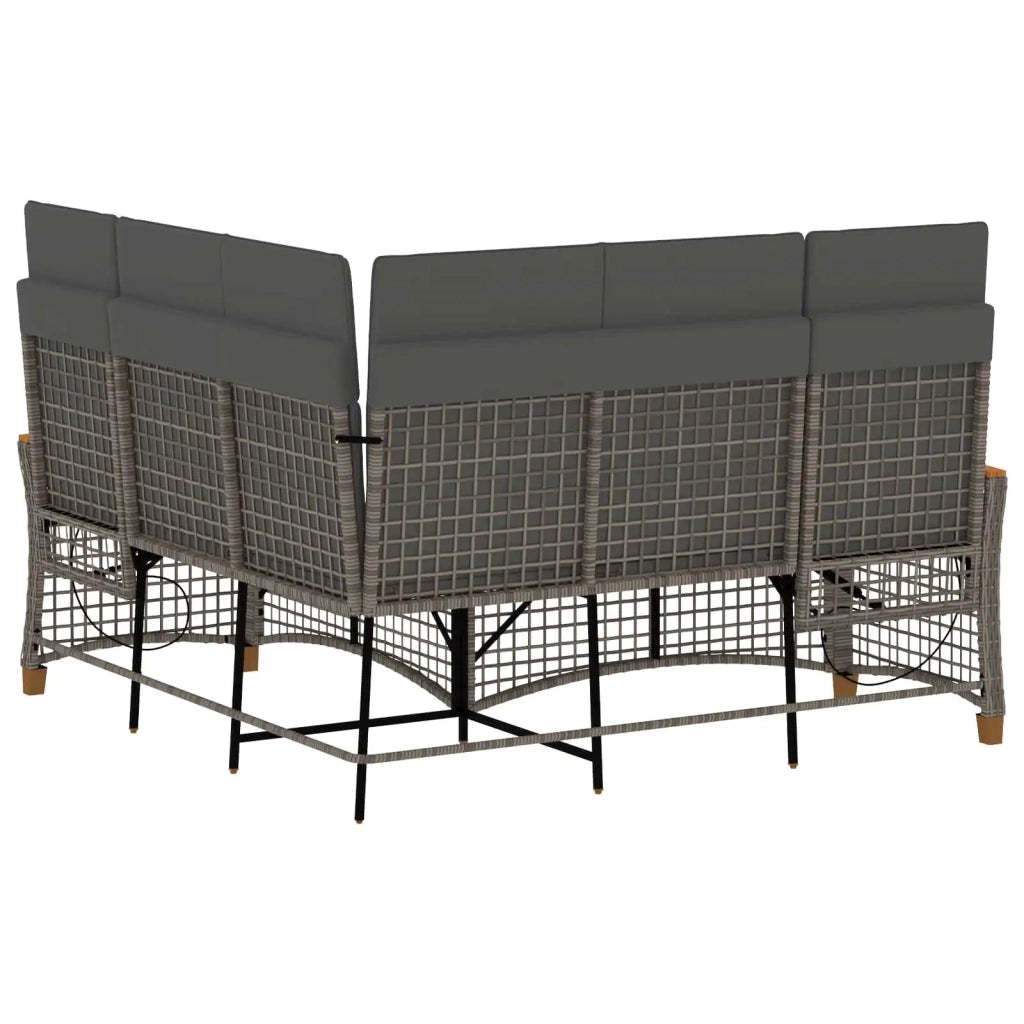 Set di Divani Recliner da Giardino Grigio e Grigio Scuro 42026824