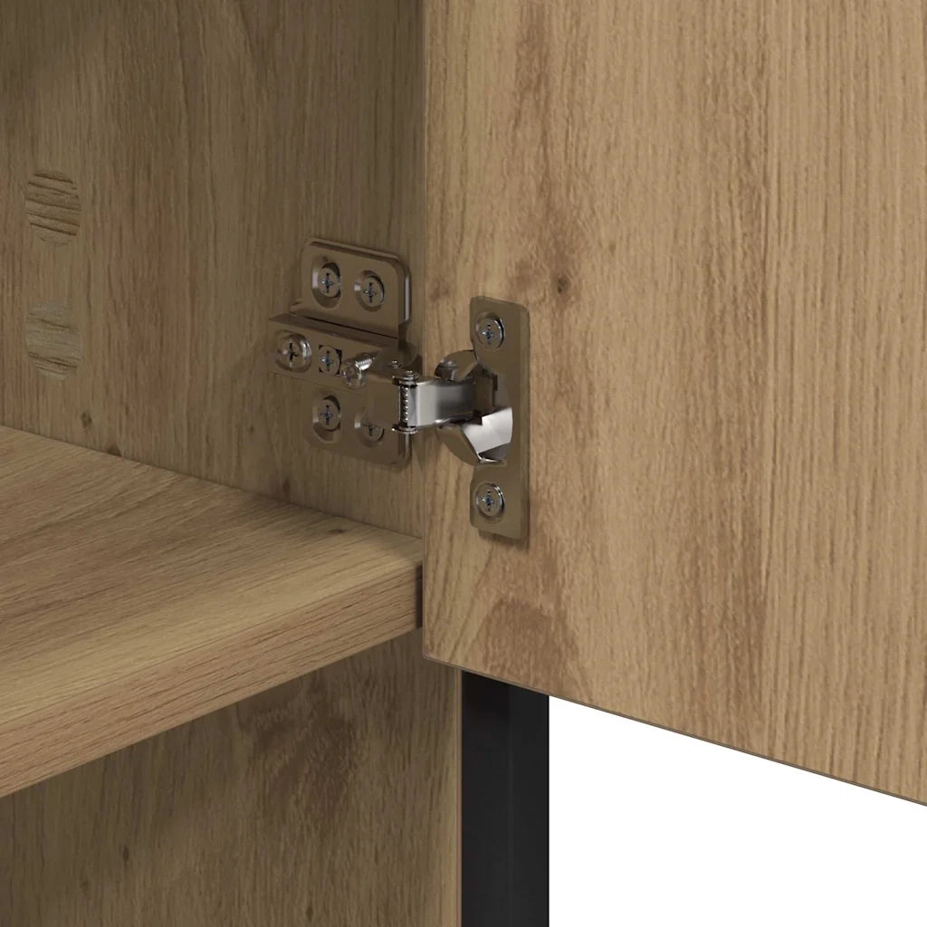 Scaffale da parete con porta Rovere artigianale 65 x 20 x 60 cm 883612