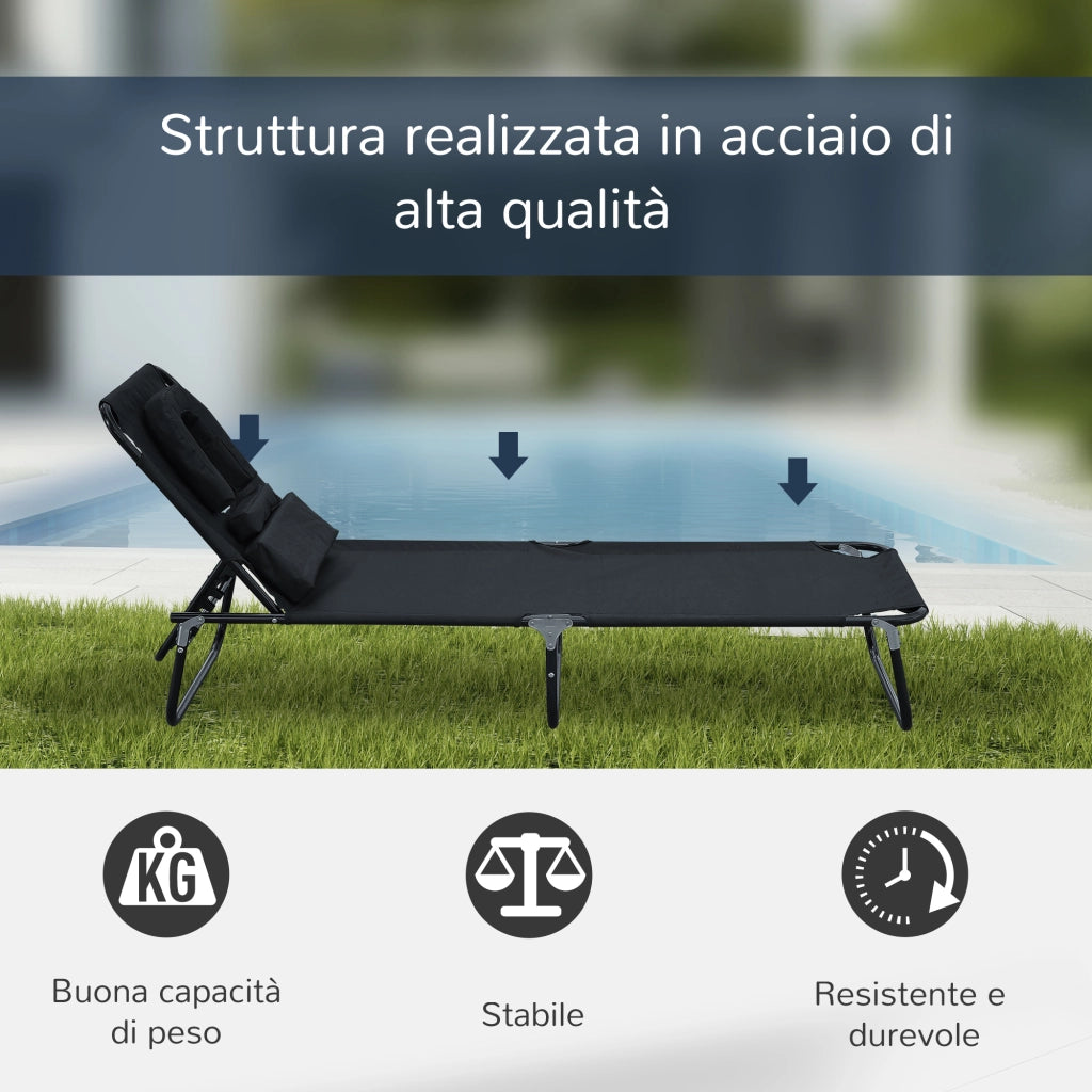 Sdraio Pieghevole Reclinabile ¨C Minimal ¨C Nero