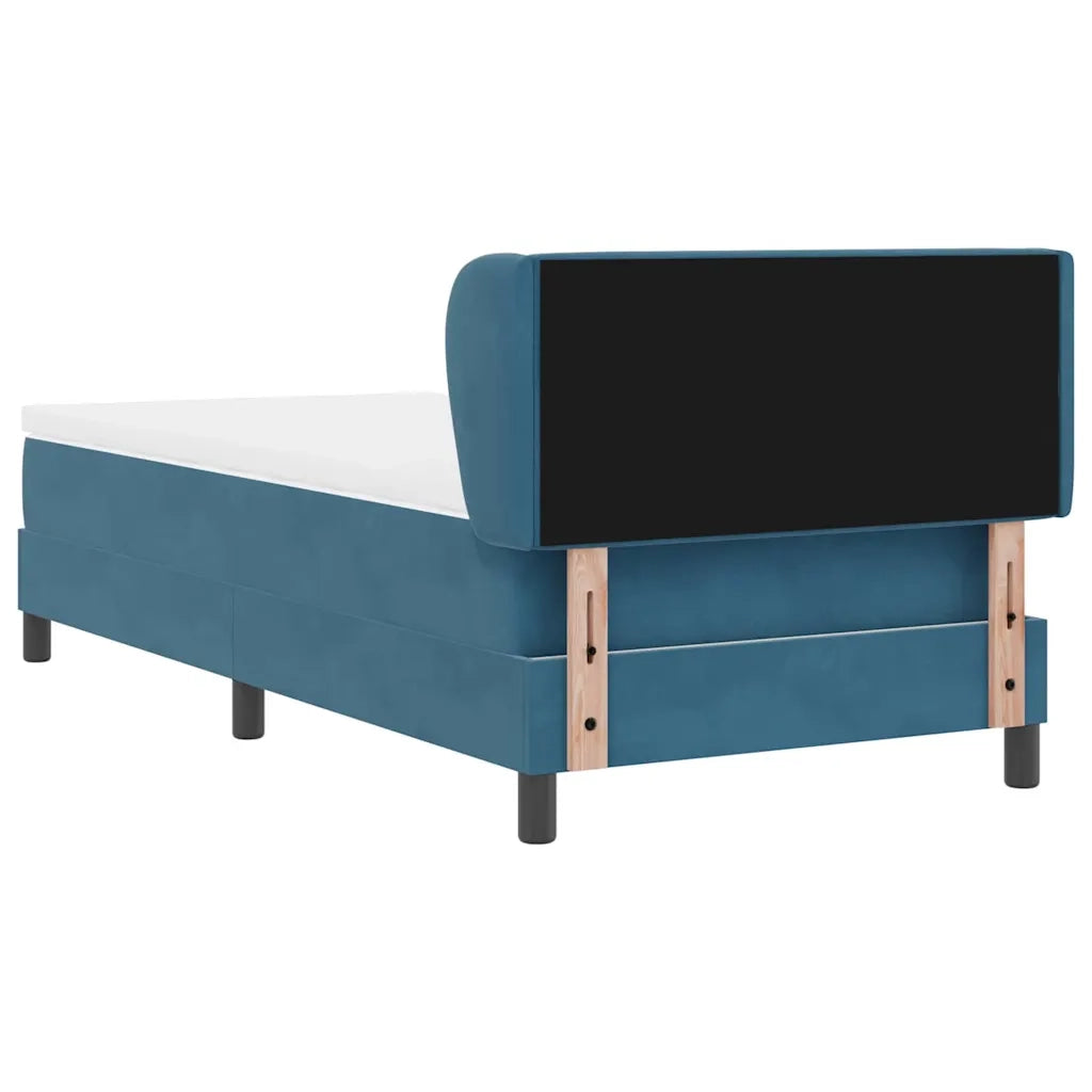 Letto a molle con testiera Blu scuro 90 x 200 cm Velluto 3340320