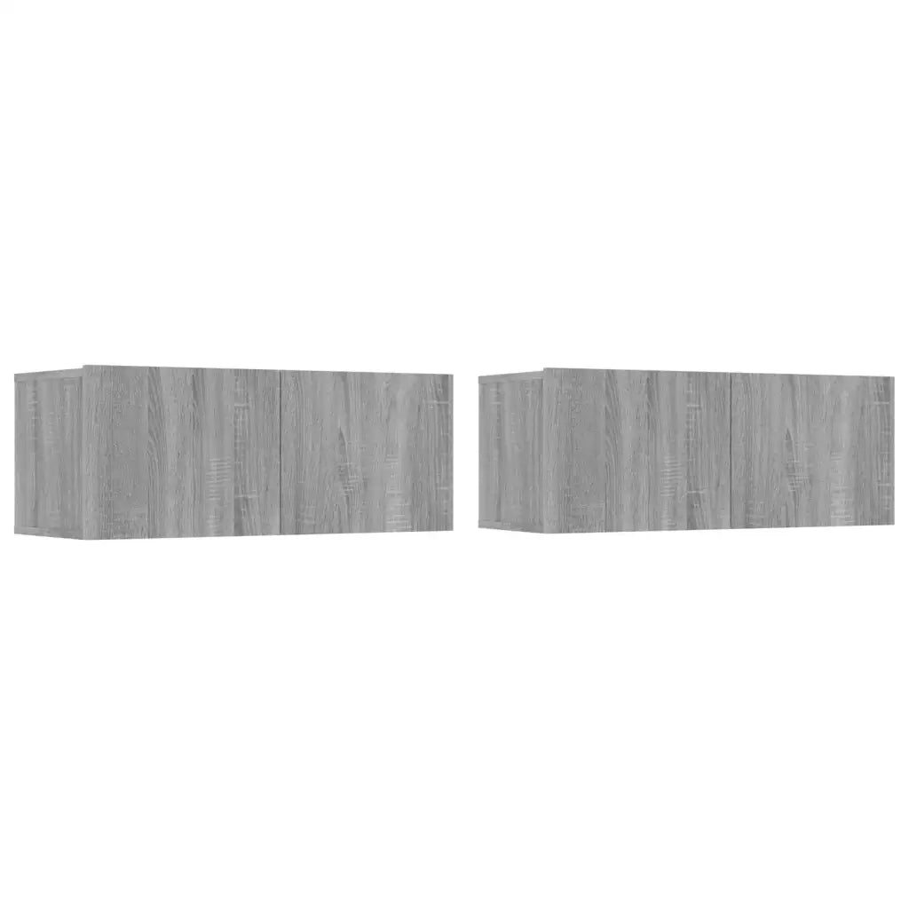 Set di Mobili Porta TV 4 pz Grigio Sonoma in Legno Multistrato