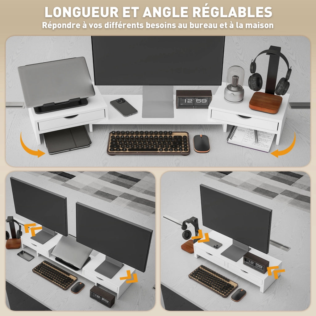Scrivania regolabile per PC con 2 cassetti ¨C Minimal ¨C 60-116 cm