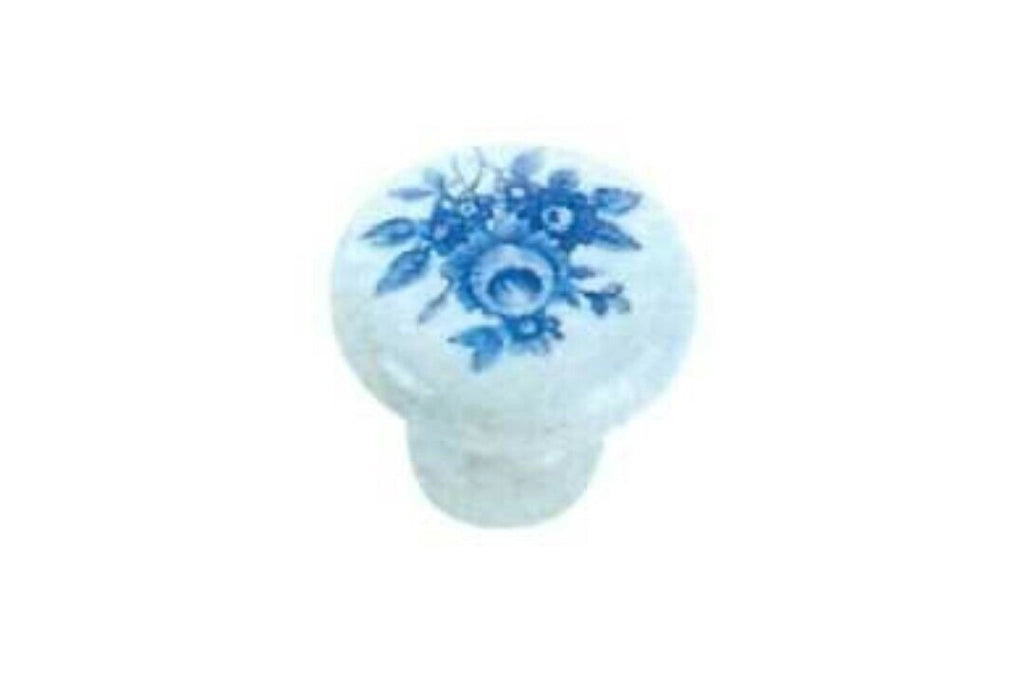 Pomolo Porcellana D.30 Fiore Blu Pezzi 1 - Masidef