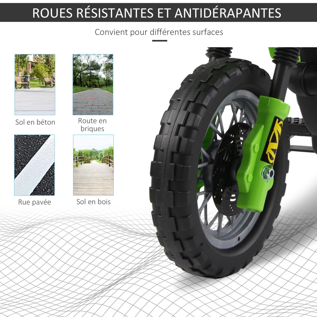Moto Elettrica per Bambini ¨C Minimal ¨C Verde e Nero 3-6 Anni