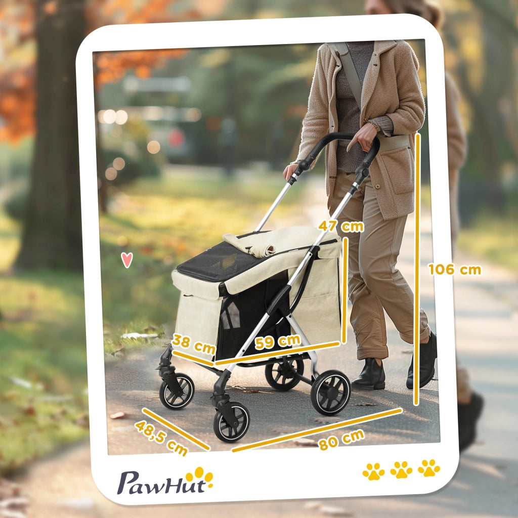 Carrello per Cani Pieghevole ¨C Minimal ¨C Cuscino Lavabile, Grigio