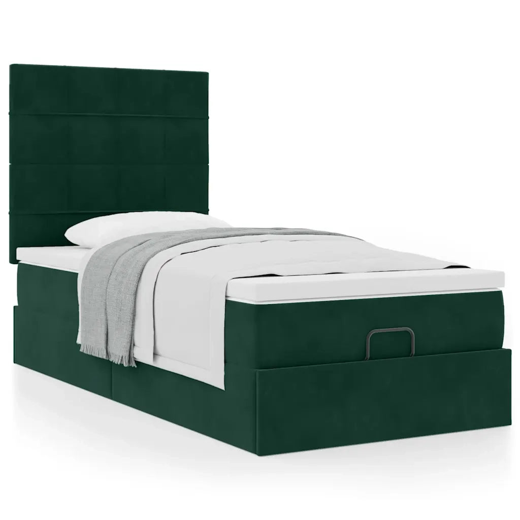 Struttura Letto Pouf con Materassi 90x200 cm in Velluto 3313448