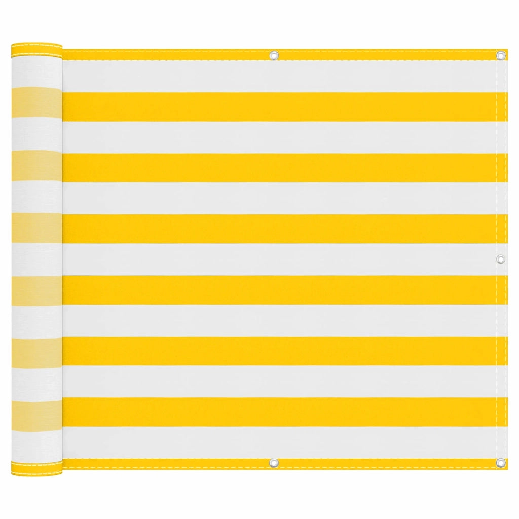 Schermo da balcone Giallo e Bianco 100 x 600 cm Tessuto Oxford 42030624