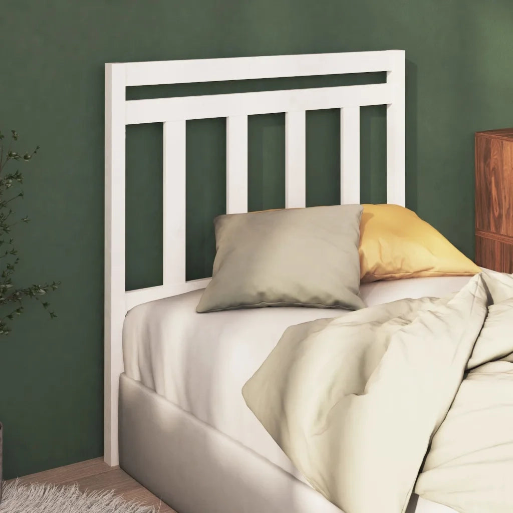 Testiera per Letto-Testata-Testiera Decorativa Bianca 106x4x100cm in Legno Massello di Pino 882185