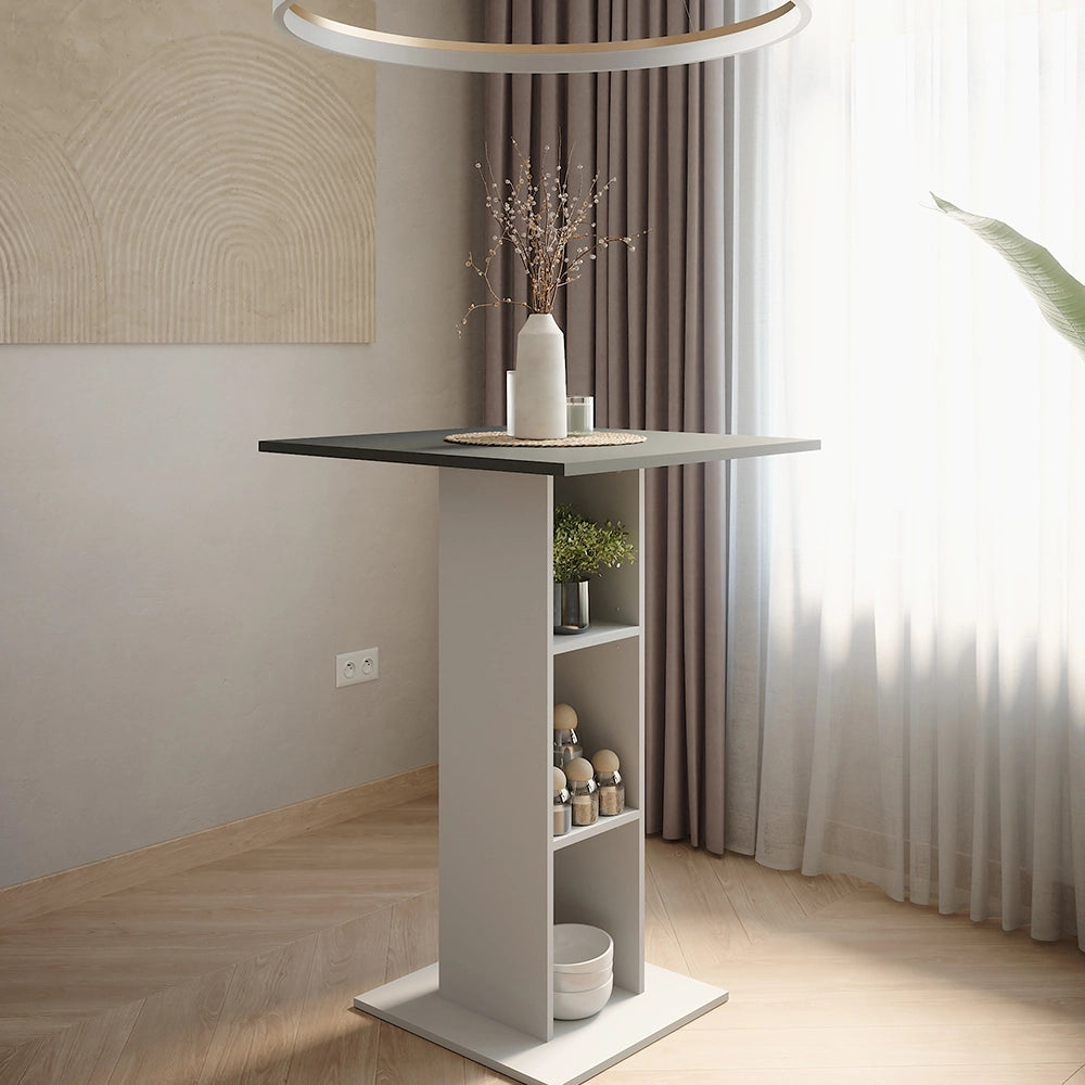 Vicco Tavolo da bar Antracite/bianco 75 x 75 cm