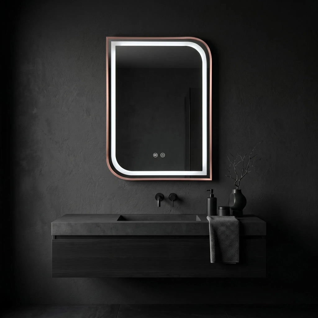 Specchio Led Zone 70x50 Brush Rose Gold
