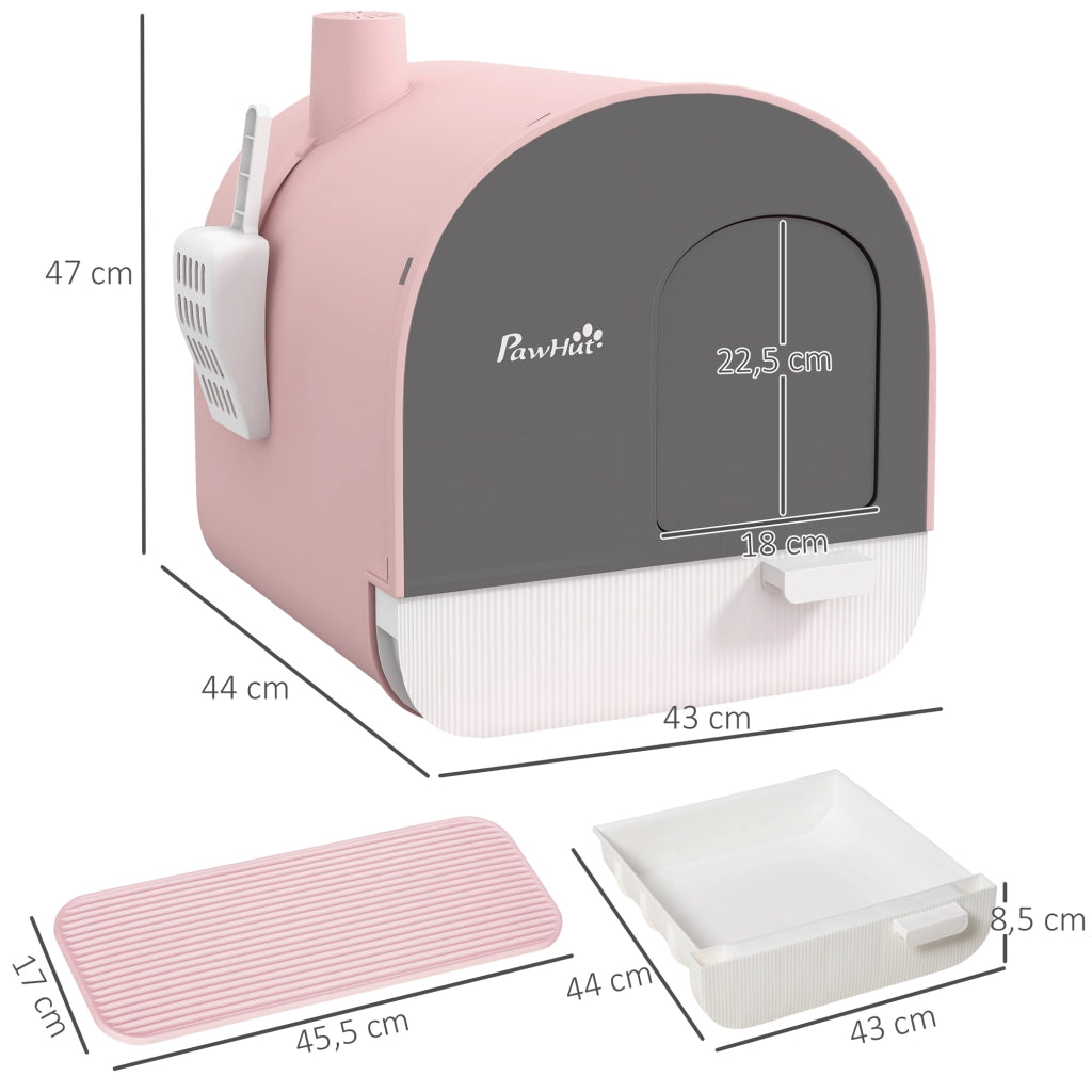 Bacchetto per gatti con porta ¨C Minimal ¨C 43x44x47 cm rosa