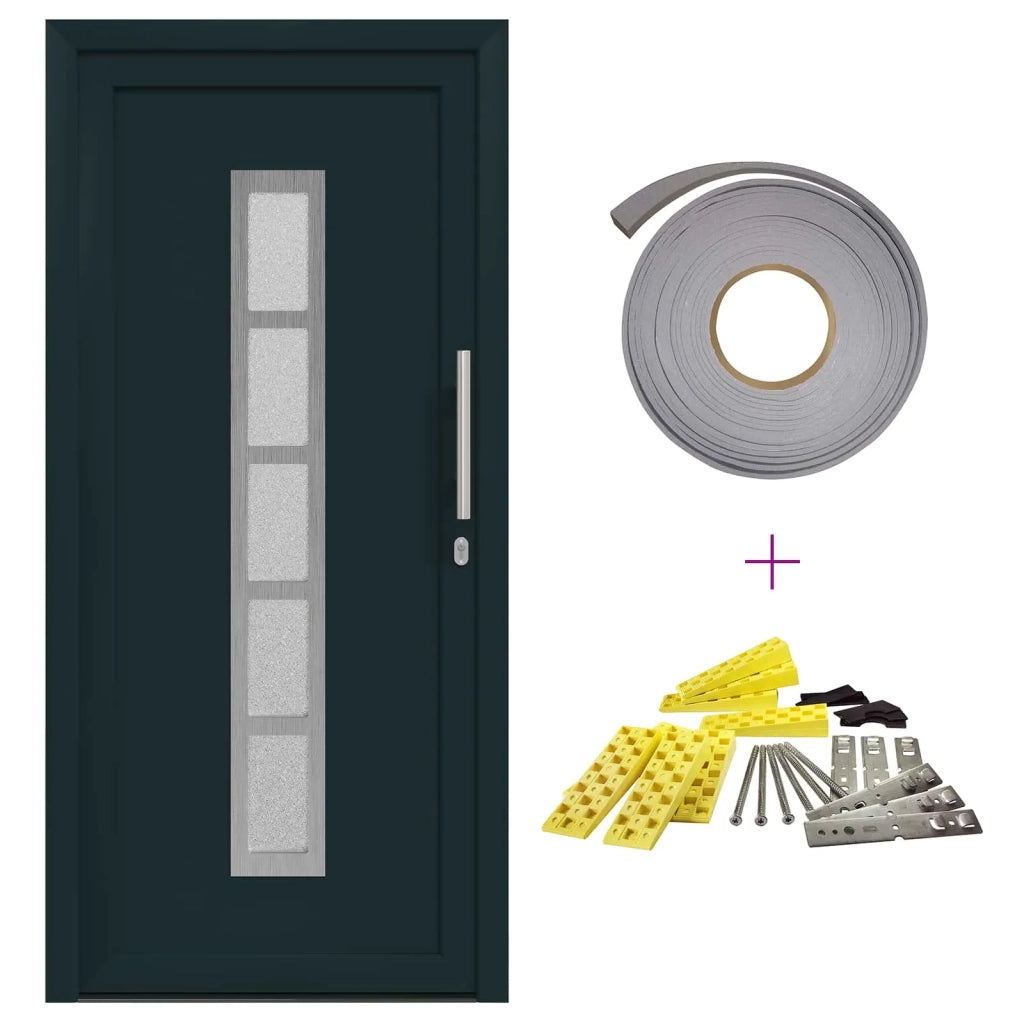 Porta Frontale Antracite 98 x 200 cm PVC 3445684