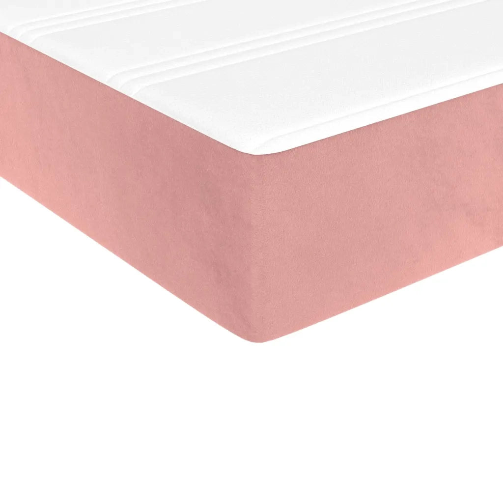 Giroletto a Molle con Materasso-Struttura Letto Rosa 90x190 cm in Velluto 862366