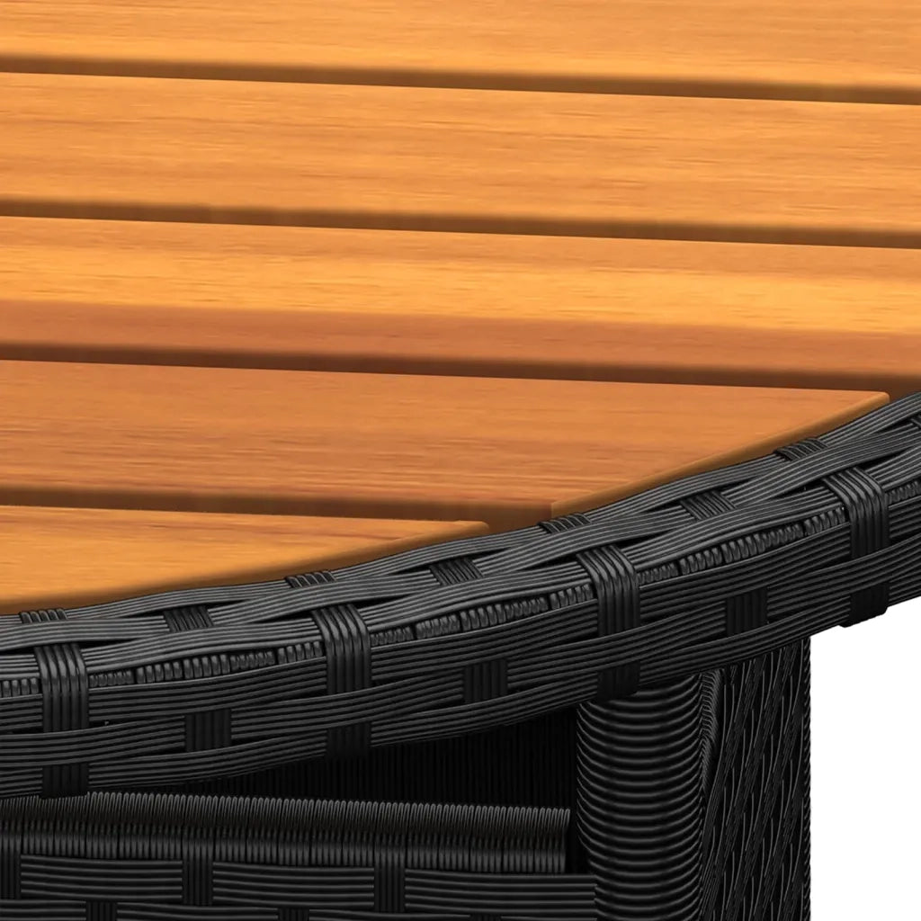 Set da Bistrot per Giardino 3 pz in Polyrattan Nero 3058549