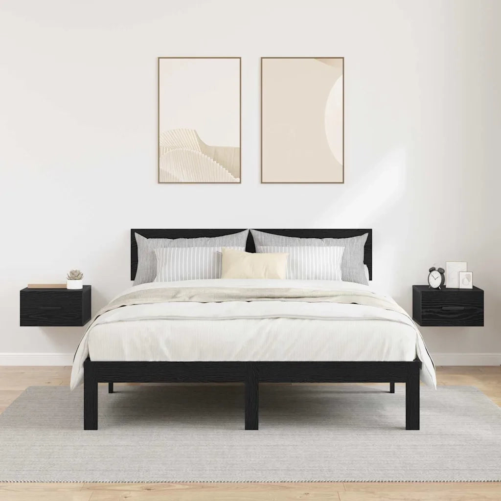 Armadio da Notte 2 pcs Rovere Nero 35 x 35 x 20 cm 882389