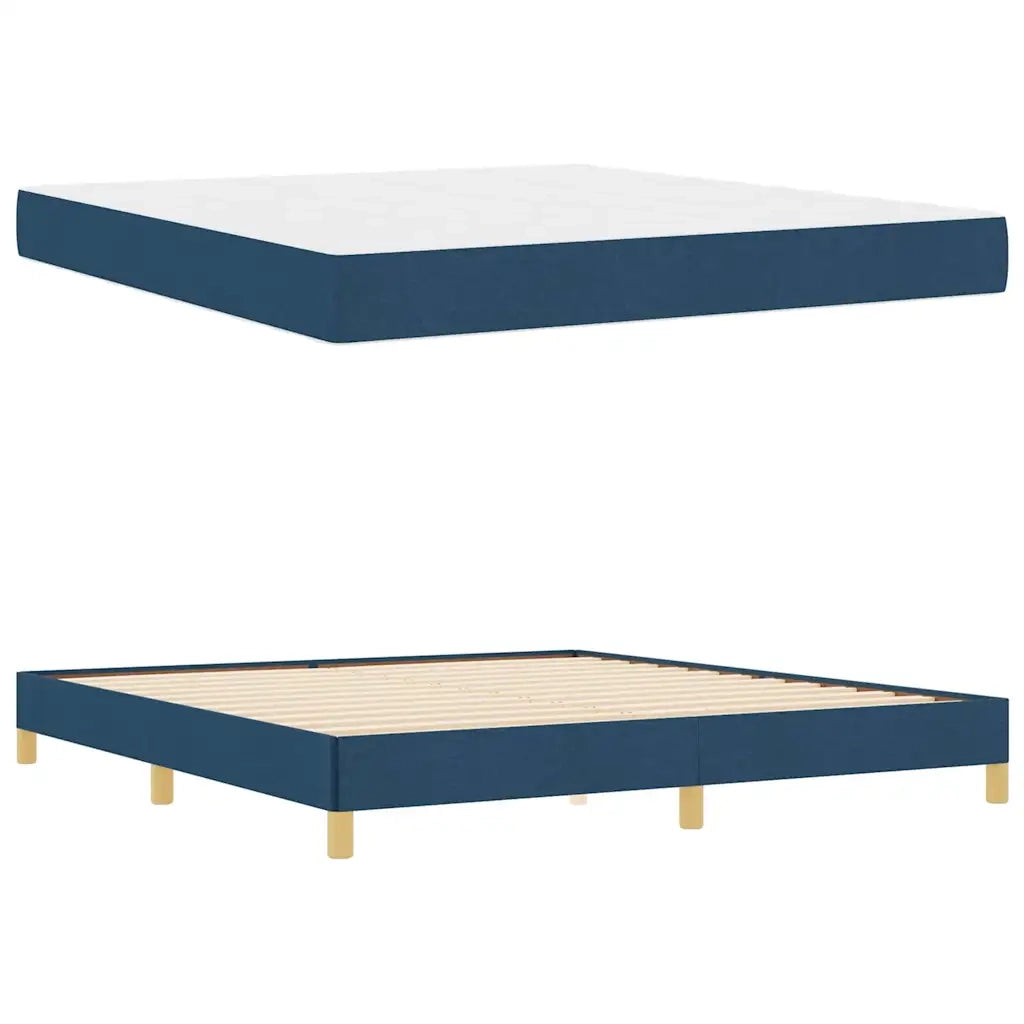 Letto a molle con materasso Blu 180 x 200 cm Tessuto