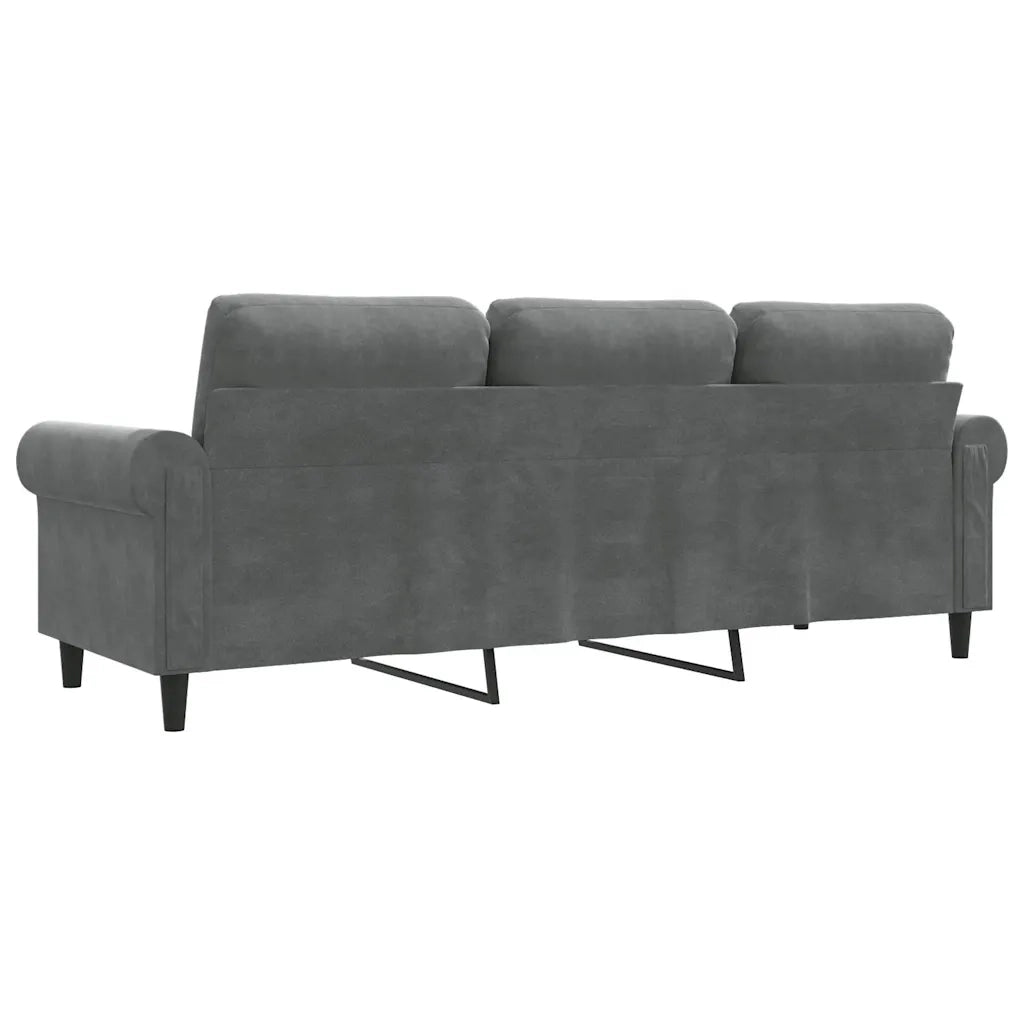 Divano a 3 Posti-Sofa 3 Posti Grigio Scuro 180 cm in Velluto 172229