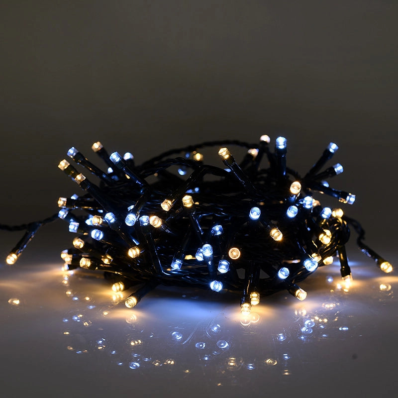 CATENA DI LUCI 300 LED BIANCHI E GIALLI - VERSATILE SICURA E RESISTENTE ALL'ACQUA IDEALE PER INTERNI ED ESTERNI