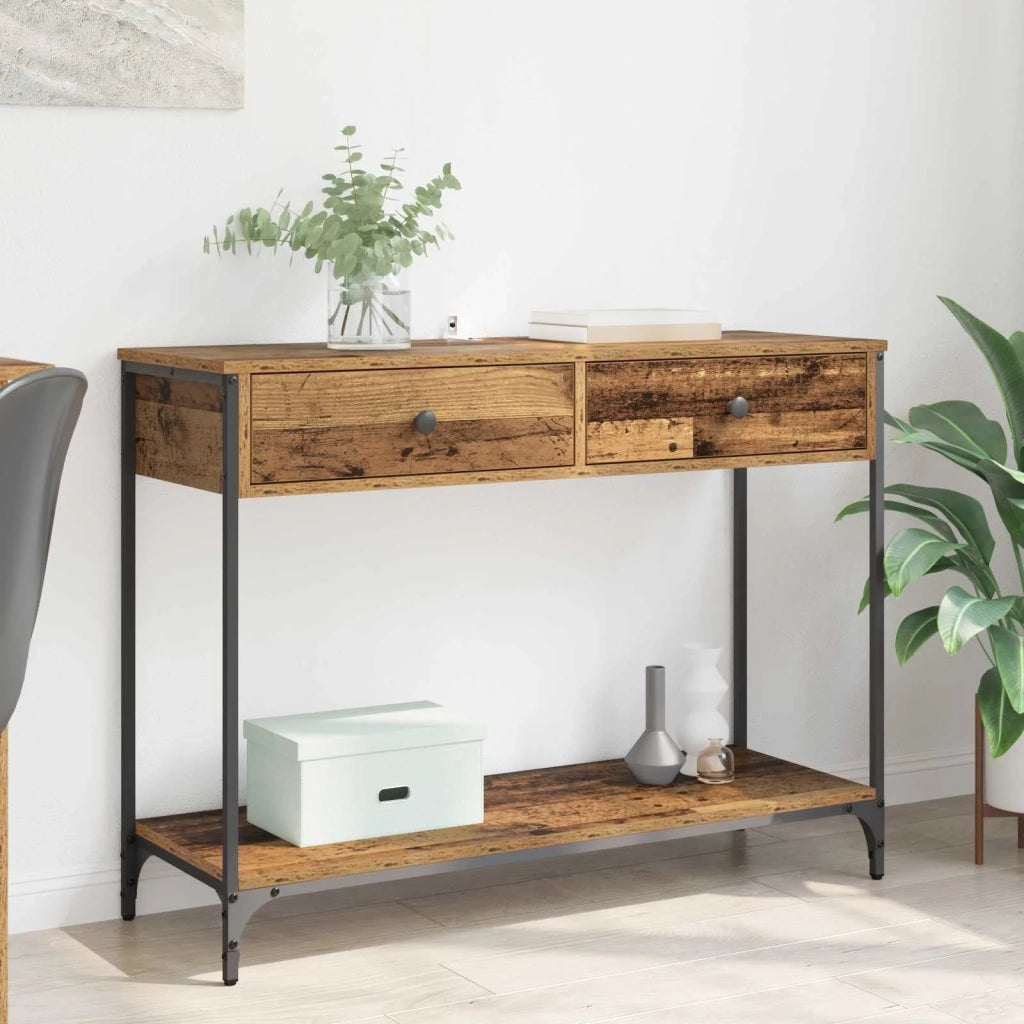 Tavolo Consolle | Tavolo d'Ingresso con cassetto Legno vecchio 100 x 34,5 x 75 cm