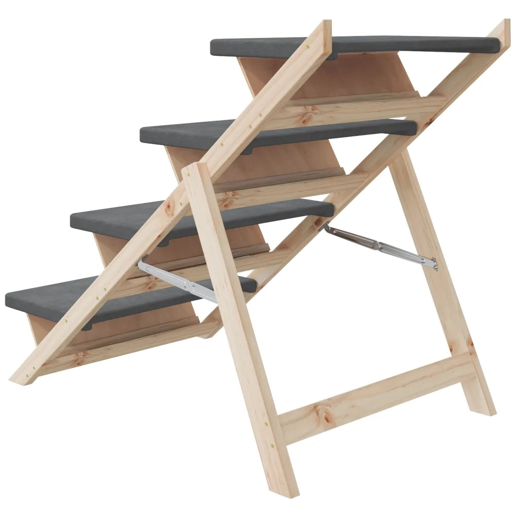 Scala per Cani Grigia 105x47 cm in Legno Massello di Abete CFW9847034