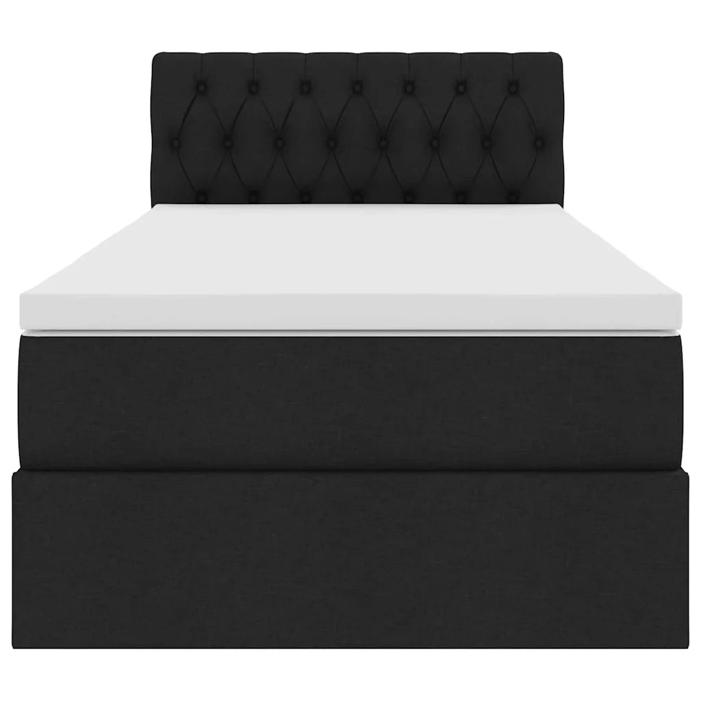 Letto con contenitore e LED con led Nero 100 x 200 cm Tessuto 3371189