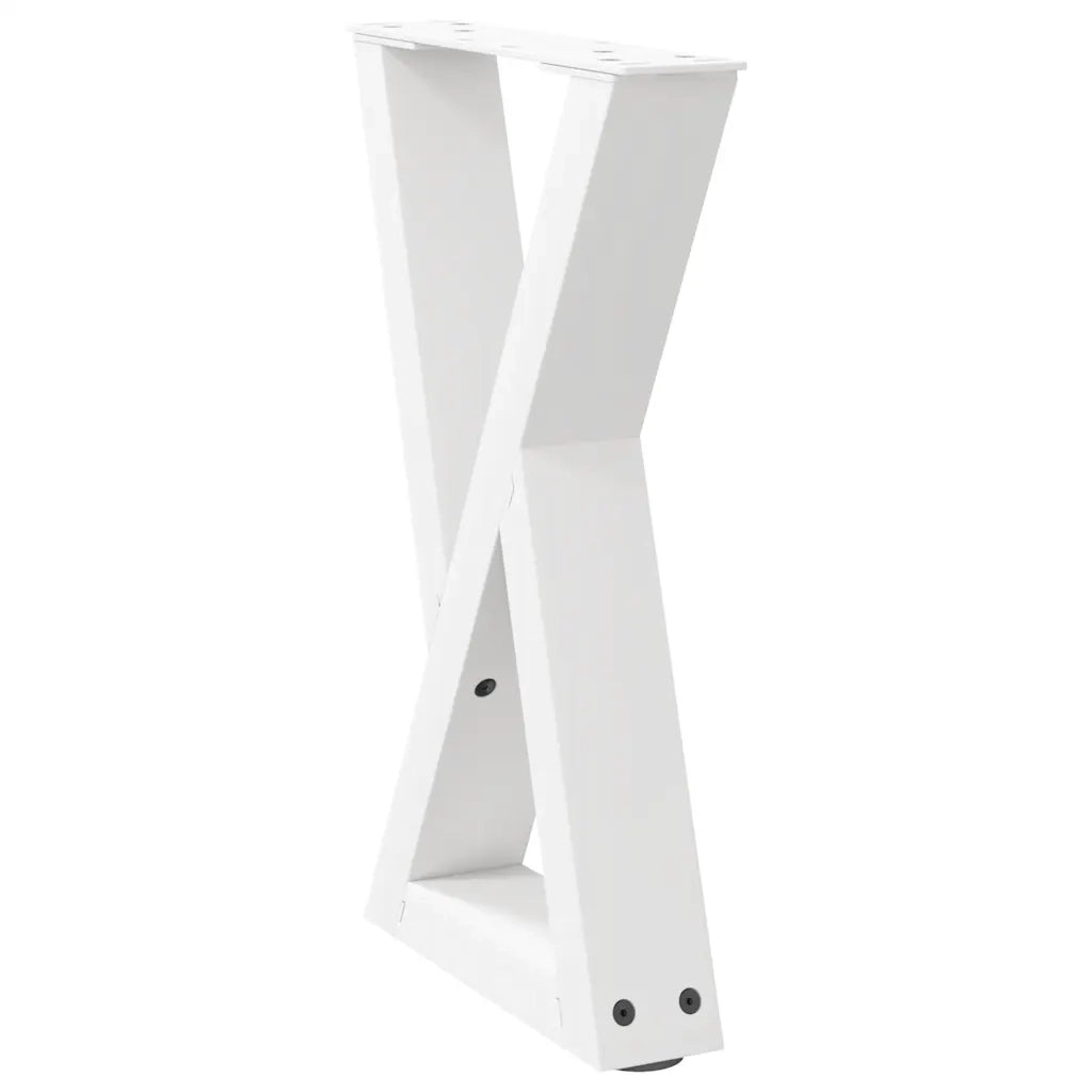 Gambe per tavolino 2 pz Bianche 28x(42-43,3) cm Acciaio 4012697