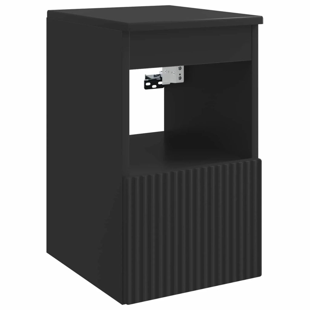 Set di mobili per il bagno 3 pz Nero Legno ingegnerizzato 3405598