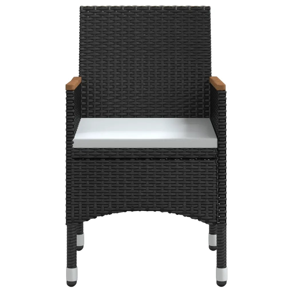 Set da Pranzo da Giardino 5 pz con Cuscini Nero 3099343