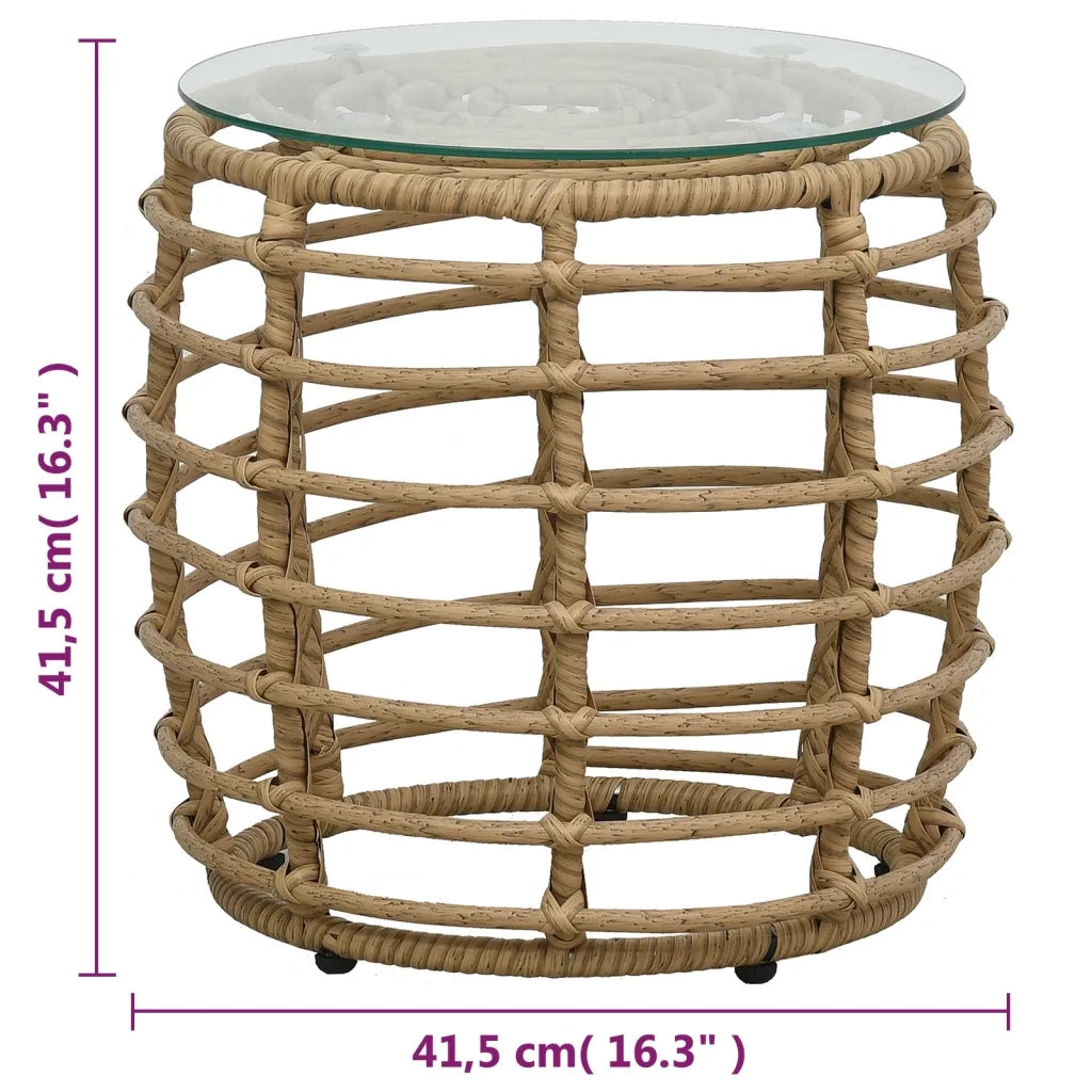Set da Bistrot 3 pz in Polyrattan Rovere 48583