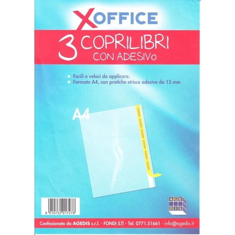 COPRI LIBRO BUSTA 3 PZ TRASPARENTE