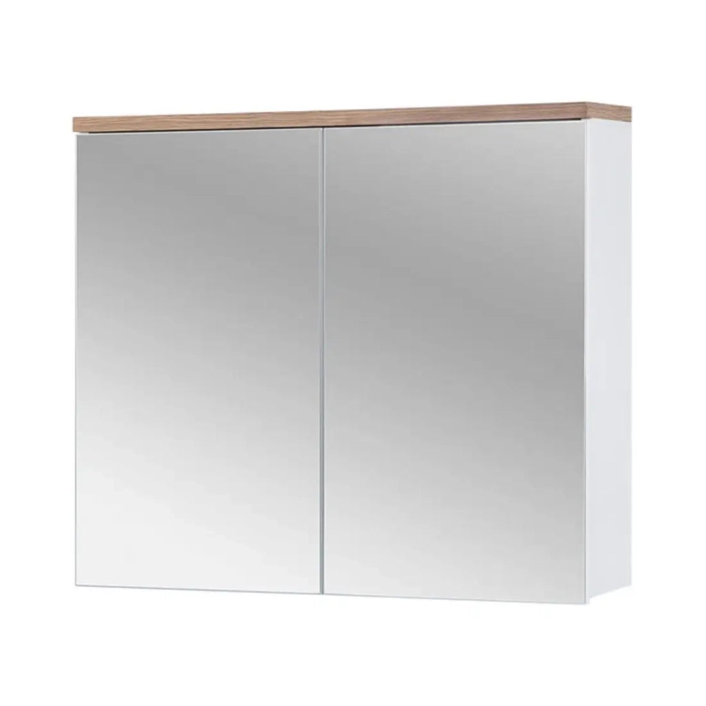 Set ERMANO: mobile sottolavabo 80cm + lavabo da incasso + sifone + colonna + contenitori con specchi