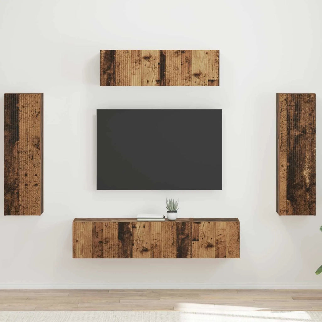 Mobile TV-Credenza per TV 5 pcs Legno vecchio