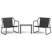 Set Salotto da Giardino 3 pz | Set di Mobili da Esterno con Cuscini in Acciaio Antracite