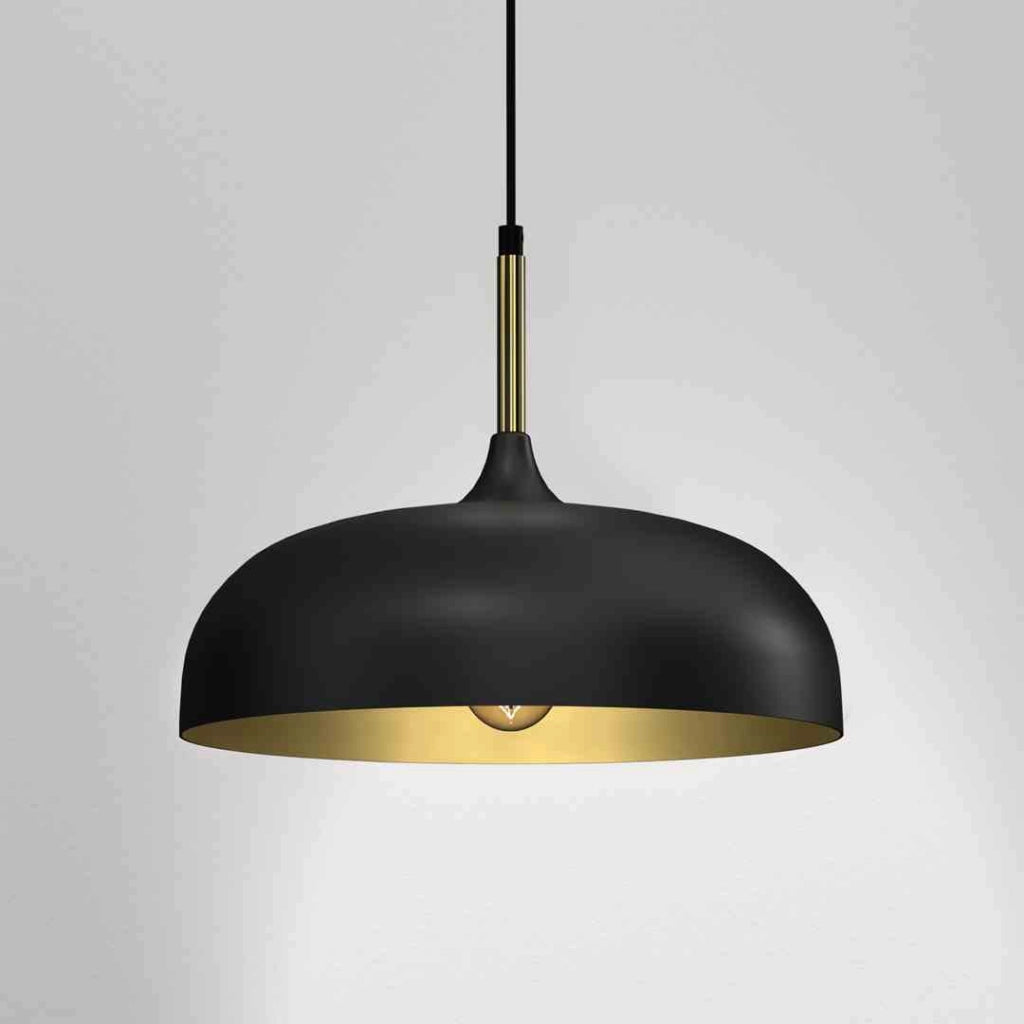 Lampada a sospensione Milagro Lincoln nera oro Ø35 E27
