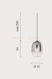 SOSPENSIONE BALU-1, 1 LUCE RAME ATTACCO E27 D.15CM H.24CM