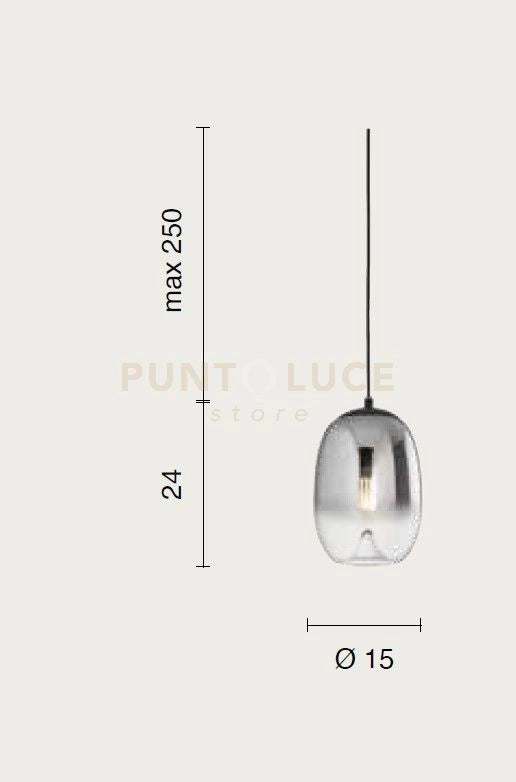 SOSPENSIONE BALU-1, 1 LUCE RAME ATTACCO E27 D.15CM H.24CM
