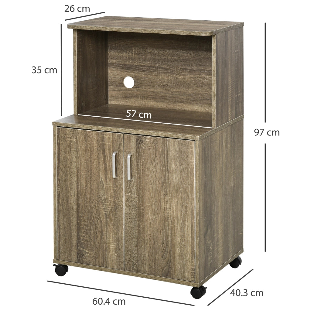 Armadio Multiuso con Ruote e Ripiano ¨C zephmum ¨C Grigio 60.4x40.3x97cm