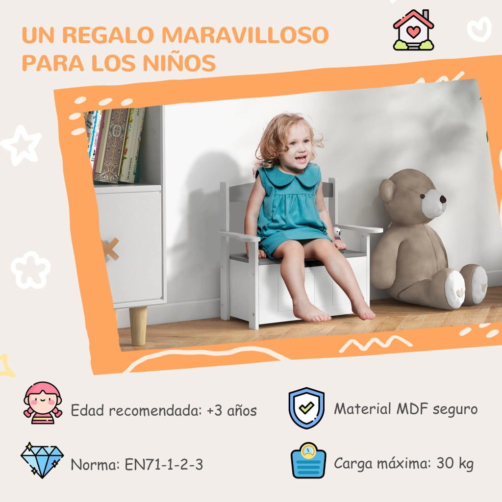 Scrivania per Bambini con Ripiani e Cassetto ¨C Minimal ¨C Grigio e Bianco 68.5x34x58 cm