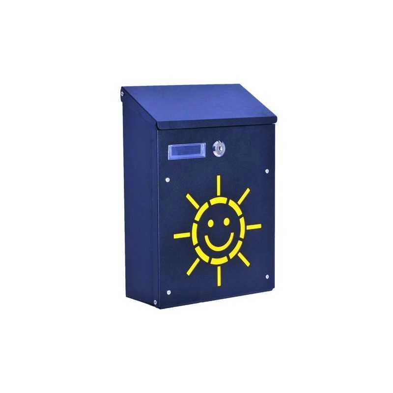 Cassetta per Lettere Blinky Sole Acciaio Nero 21X8,5X30H