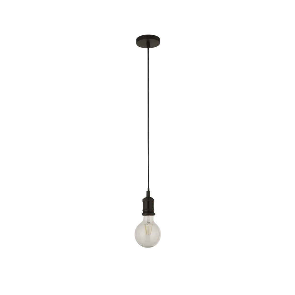 Sospensione Contemporanea Adjustable Acciaio Nero Alluminio 1 Luce E27