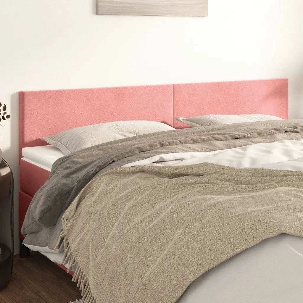 Testiera 2 pz-Set di 2 Testata-Testiera Decorativa Rosa 80x5x78/88 cm in Velluto 368097