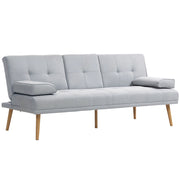 Divano letto 3 posti con tavolino ¨C zephmum ¨C in tessuto grigio chiaro 200x90