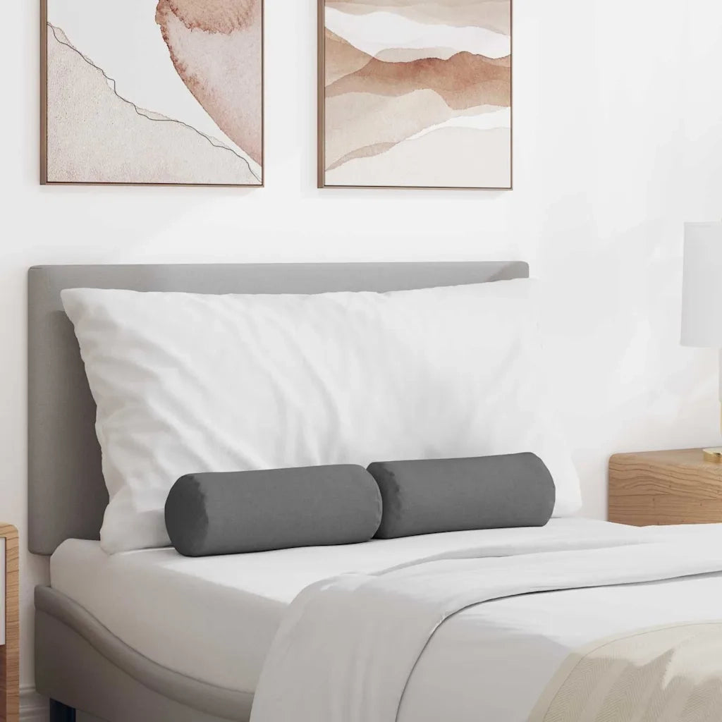 Cuscini a rullo 2 pz | Cuscini per sedie Grigio scuro ? 15 x 40 cm Tessuto