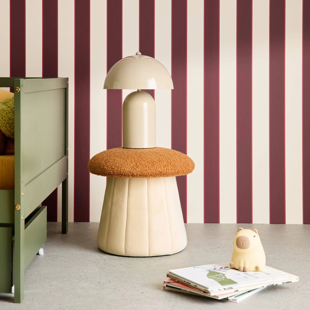 Pouf a fungo per bambini con contenitore, terracotta